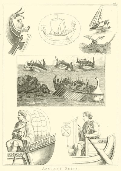 Forntida skepp (gravyr) av English School
