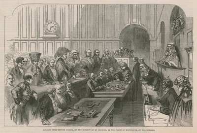 Forntida medborgerlig besittningssed, på spegeln av St Michael, i Court of Exchequer, i Westminster av English School