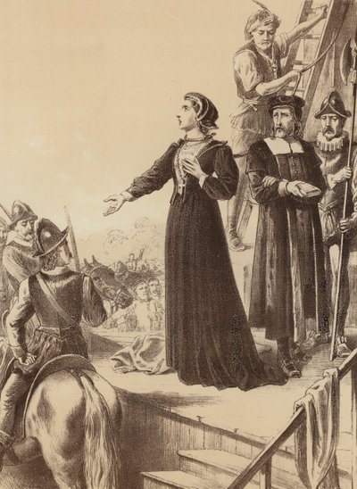 Ann Line, "Hon förklarade för de som står vid sidan med hög röst" (litho) av English School