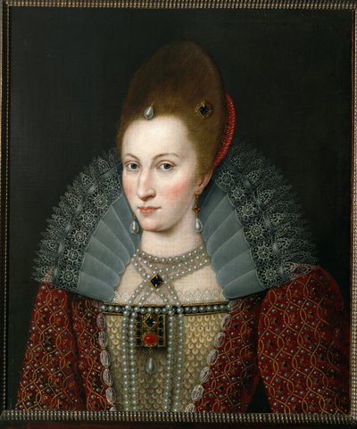 Anna av Danmark, drottning av England, hustru till Jakob I av England ... (målning på duk) av English School