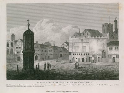 Forntida nordöstra vy av Cornhill av English School