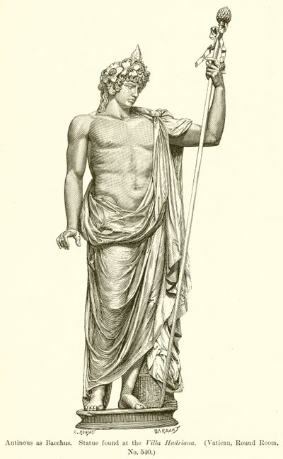 Antinous som Bacchus. Staty hittad vid Villa Hadriana. (Vatikanen, runda rummet, nr 540) av English School