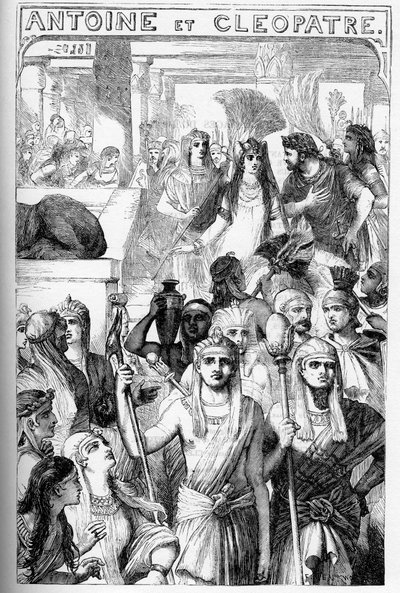 Antoine et Clopatre (Antony och Cleopatra) - Illustration i "" Completes de William Shakespeare""" 1866 - Illustrationerna och den allmänna formen för denna utgåva är lånade från Cassells illustrerade Shakespeare, publicerad i London av English School