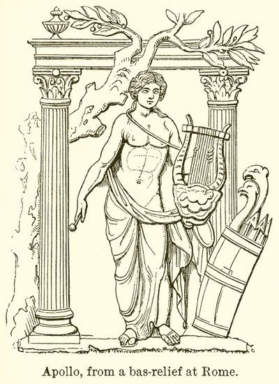 Apollo, från en basrelief i Rom av English School
