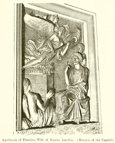 Apoteos av Faustina, hustru till Marcus Aurelius. (Museum of Capitol) av English School