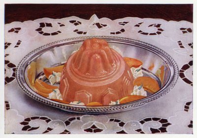 Aprikospudding (färg litho) av English School