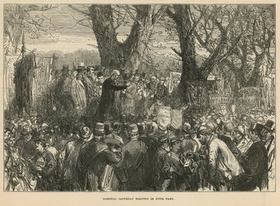 Ärkebiskop Manning talar till mötet i Hyde Park av English School