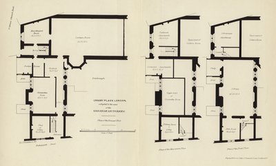 Arkitektoniska planer för Crosby Place av English School