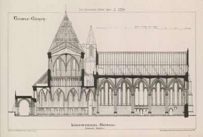 Arkitektonisk vy av Temple Church av English School