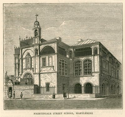 Architektur der London School Board: Nightingale Street School, Marylebone, London von English School