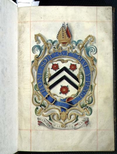 Arkiv 3693 fol.1 Coat of Arms from a Benefaction Book of New College, Oxford av English School