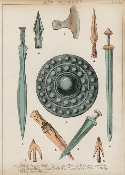 Armar and Armor (färg litho) av English School