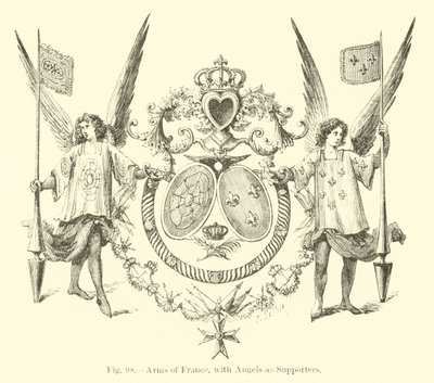Arms of France, med änglar som supportrar av English School