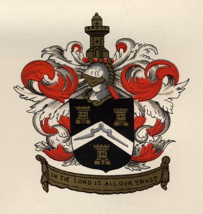 Arms of the Free Masons of the Gateshead Chapter, 1671, från The History of Freemasonry, volym II, publicerad av Thomas C. Jack, London, 1883 av English School