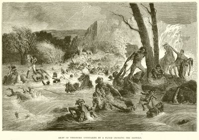 Army of Theodore omkörd av en översvämning som korsar Bashilo av English School
