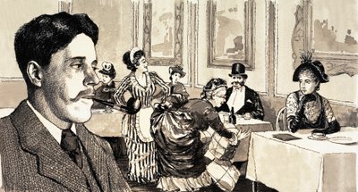 Arnold Bennett blev inspirerad att skriva The Old Wives" Tale när han observerade en stor dam på en restaurang av English School