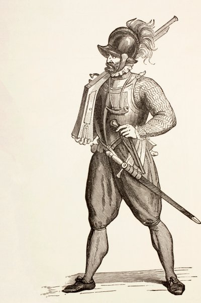 Arquebusier av 1500-talet, c.1880 av English School