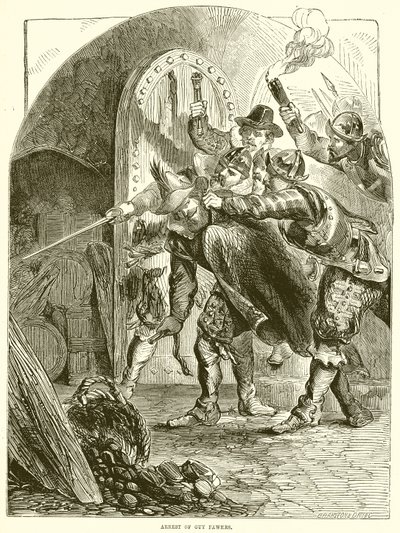 Gripande av Guy Fawkes av English School