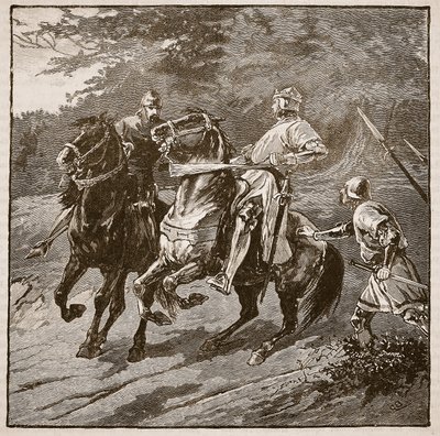 Arrest of King Richard, illustration från Cassells Illustrated History of England (sepiafoto) av English School