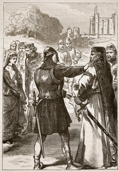 Arrestering av hertigen av Gloucester, illustration från Cassells Illustrated History of England (sepiafoto) av English School