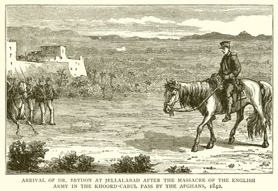 Dr. Brydons ankomst till Jellalabad efter afghanernas massaker på den engelska armén i Khoord-Cabul-passet, 1842 av English School