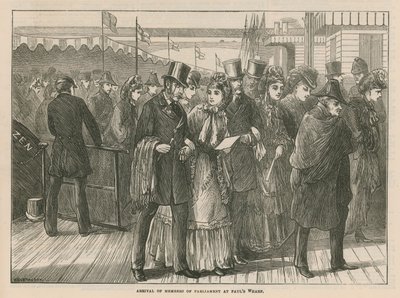 Parlamentsledamöternas ankomst till St Pauls Wharf av English School
