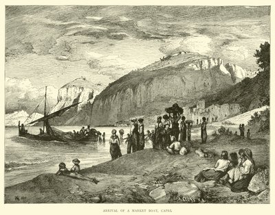 Ankomst av en marknadsbåt, Capri av English School
