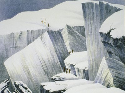 Ascending a Cliff, från A Narrative of an Ascent to the Summit of Mont Blanc av Charles Fellows (1799-1860), publicerad 1827 av English School