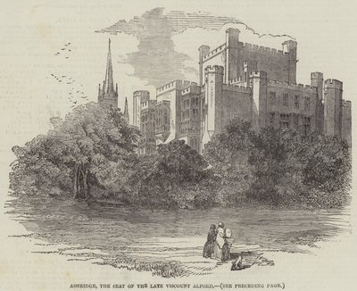 Ashridge, säte för framlidne Viscount Alford (gravyr) av English School