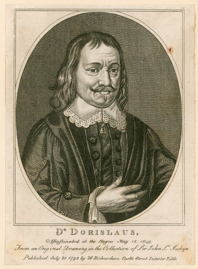Mordet på Dr Isaac Dorislaus, maj 1649 (gravyr) av English School
