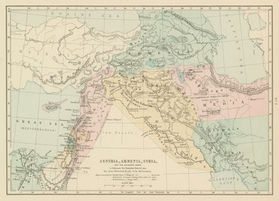 Assyrien, Armenien, Syrien och de angränsande länderna (färglitografi) av English School