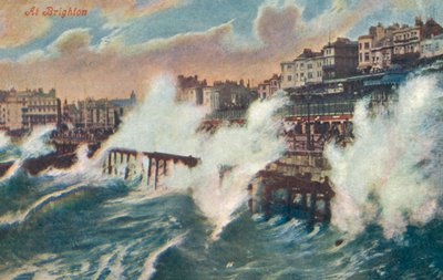 Vid Brighton (färglitografi) av English School