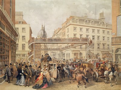 På botten av Ludgate Hill, London, pub. och tryckt av Kell Brothers, ca 1860-talet av English School