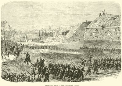 Versaillestruppernas attack mot Paris, mars 1871 av English School