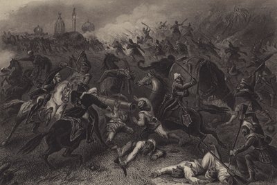 Attack mot myteristerna före Kanpur (gravyr) av English School