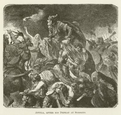 Attila, efter hans nederlag vid Soissons av English School