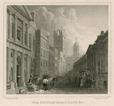 Auction Mart, St Bartholomews Lane, London och Bank av English School