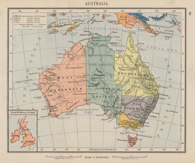 Australien (färglitografi) av English School