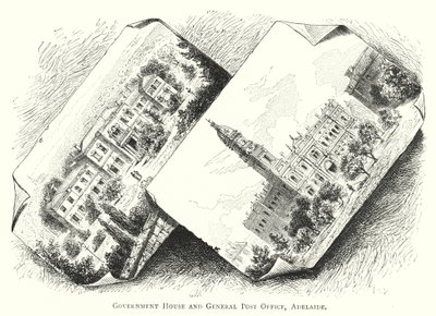 Australien: Government House and General Post Office, Adelaide (gravyr) av English School