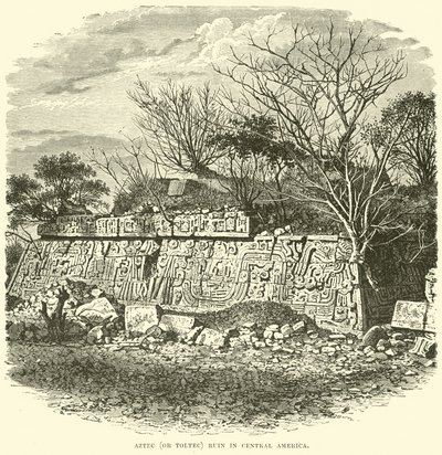 Aztec (eller Toltec) ruin i Centralamerika av English School