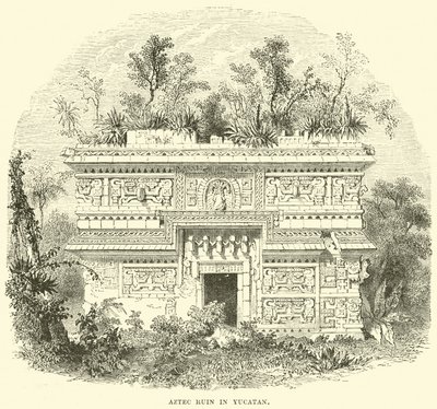 Aztekisk ruin i Yucatan av English School