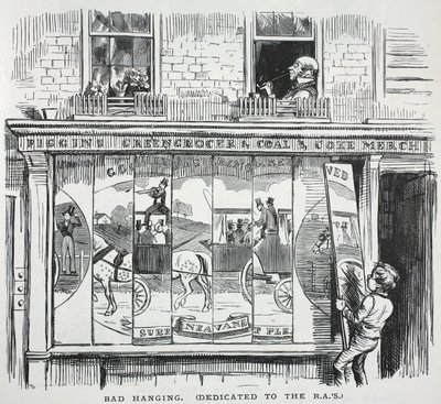 Bad Hanging (tillägnad R.A.s), illustration från Punch av English School