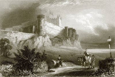 Bamburgh slott av English School