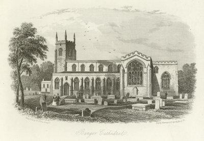 Bangor katedral, norra Wales av English School