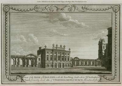 Bank of England, West Wing tillagd av Sir Robert Taylor, 1783 av English School