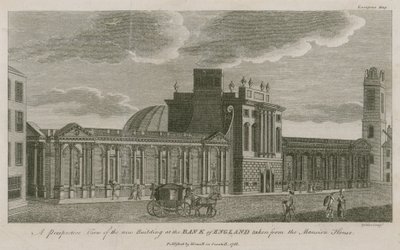 Bank of England, West Wing tillagd av Sir Robert Taylor, 1783 av English School