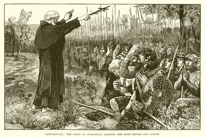 Bannockburn: Abboten av Inchaffray välsignar skottarna före striden av English School