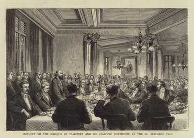 Bankett till markisen av Salisbury och Sir Stafford Northcote på St Stephen