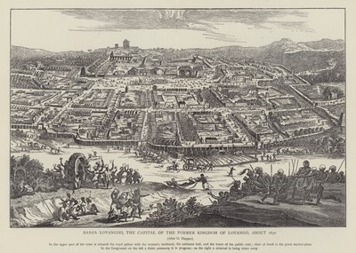 Banza Lovangiri, huvudstaden i det tidigare kungariket Lovango, cirka 1670 (foto) av English School