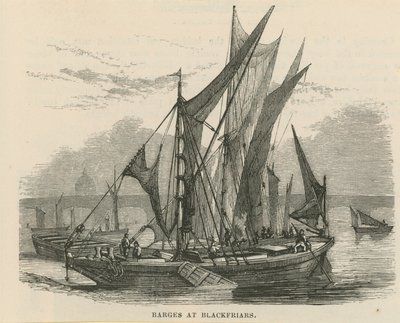 Pråmar på Blackfriars av English School